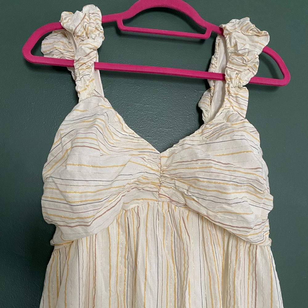 GAP- Match Baby dress sleeveless tiered metallic stripe cotton blend midi dress - Picture 5 of 16